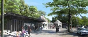  Am Löwentor des Zoos kommt man dank neuer Kassen schneller rein. Heraus auf den Hardenbergplatz führt der Weg dagegen immer durch den neuen Souvenirshop. CDU-Politiker fordern einen zweiten Ausgang.