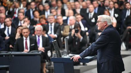 Der designierte Bundespräsident Frank-Walter Steinmeier (SPD) sprach im Reichstag in Berlin.