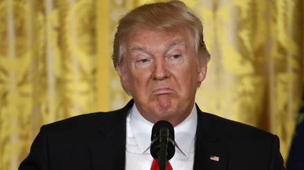 Missmut als Machtmittel. Donald Trump bei der Pressekonferenz am 16. Februar 2017 im Weißen Haus.
