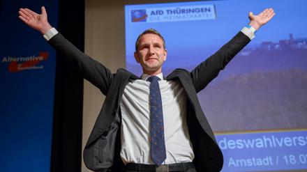 Björn Höcke nach seiner Rede auf der Landeswahlversammlung der AfD in Arnstadt in Thüringen. 