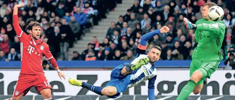 Herthas Vedad Ibisevic zeigte eine starke Leistung gegen die Bayern. Sein Tor reichte aber nicht.