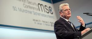 Bundespräsident Joachim Gauck bei seiner Rede am 31.01.2014 auf der 50. Münchner Sicherheitskonferenz. 