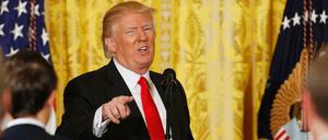 Donald Trump am Donnerstag bei einer bemerkenswerten Pressekonferenz im Weißen Haus.