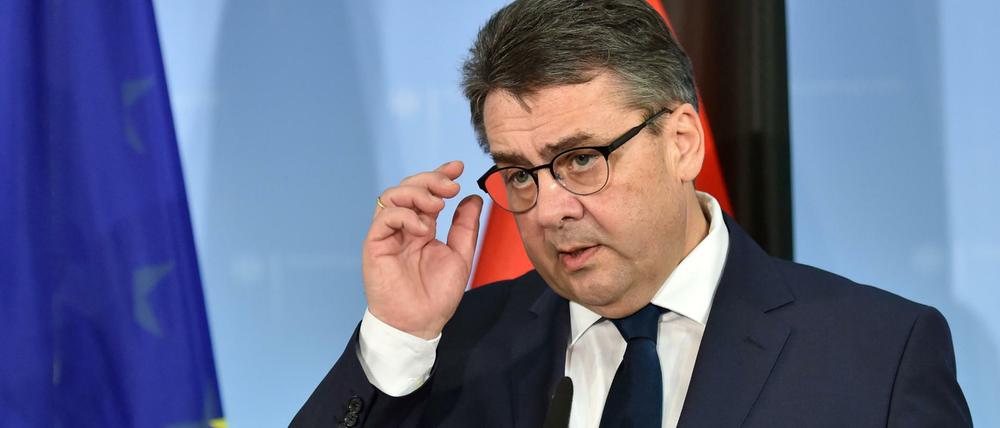 Seine Botschaft lautet: Wir lassen uns von Washington nichts diktieren. Außenminister Sigmar Gabriel auf einer Pressekonferenz im Auswärtigen Amt.