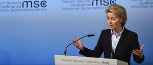 Die deutsche Verteidigungsministerin Ursula von der Leyen eröffnete die Münchner Sicherheitskonferenz. 