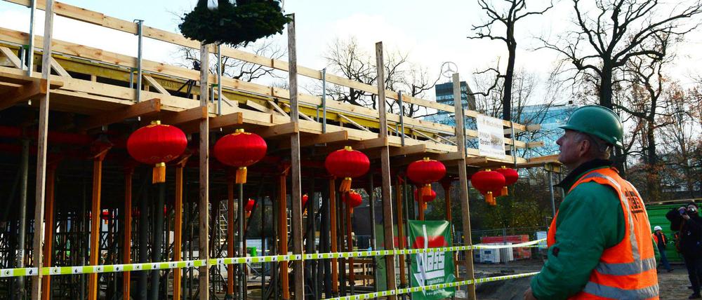 Da ist noch einiges zu tun: Das künftige Panda-Gehege im Zoo.