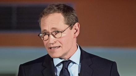 Der Regierende Bürgermeister Michael Müller (SPD) stellte sich am Dienstagabend in der Urania den Fragen des Journalisten Ingo Hoppe. 