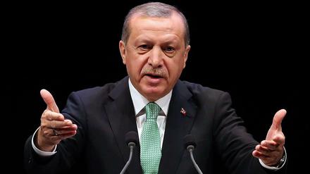 Erdogan bei einer Rede in Ankara.