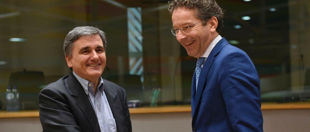 Eurogruppen-Chef Jeroen Dijsselbloem (rechts) und der griechische Finanzminister Euklid Tsakalotos in Brüssel.