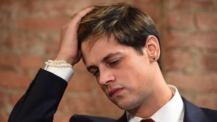 Milo Yiannopoulos bei einer Pressekonferenz in New York.