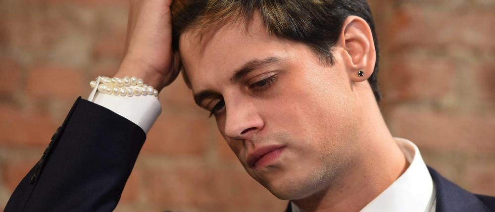 Milo Yiannopoulos bei einer Pressekonferenz in New York.