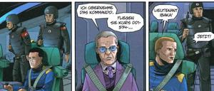 Dreiteiler an Bord: Was die Mode angeht, zeigt sich das 22. Jahrhundert mitunter sehr konservativ.