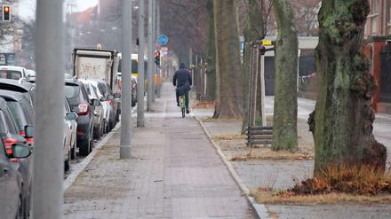 Auch der Radweg in der Nonnendammallee bedarf der Erneuerung.