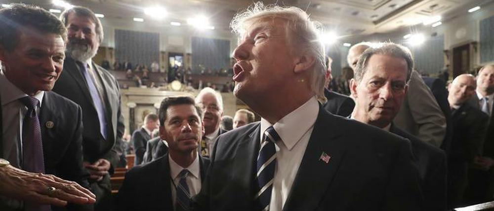US-Präsident Donald Trump hatte dem Kongress viel zu sagen, trat aber nicht so aggressiv auf wie gewohnt.