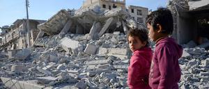 Kinder in der syrischen Stadt Al Bab, 25 Kilometer südlich von Aleppo.