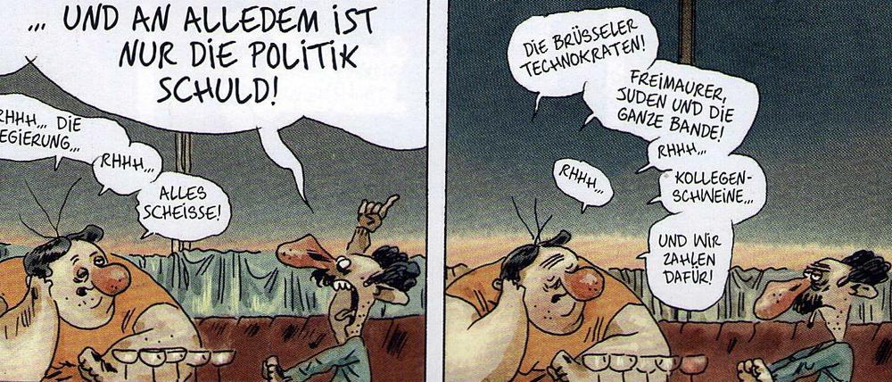 Plakativ implementiert - Kritik an reaktionären Tendenzen bleibt nicht aus: Eine Szene aus „Die Rüstung des Jakolass“.