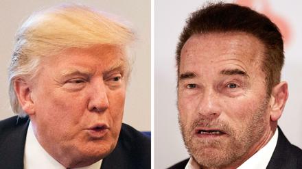 US-Präsident Donald Trump (links) fetzt sich auf Twitter mit dem Schauspieler und kalifornischen Ex-Gouverneur Arnold Schwarzenegger. 