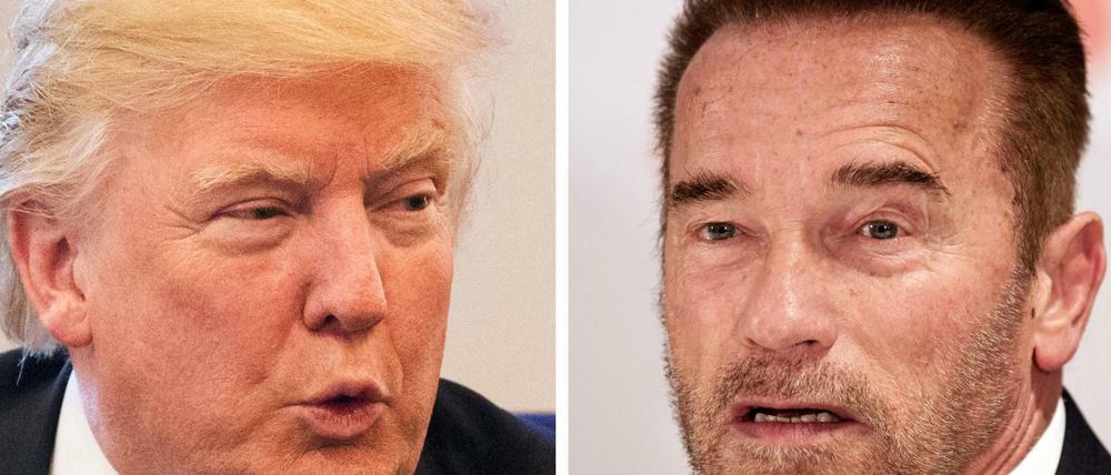 US-Präsident Donald Trump (links) fetzt sich auf Twitter mit dem Schauspieler und kalifornischen Ex-Gouverneur Arnold Schwarzenegger. 