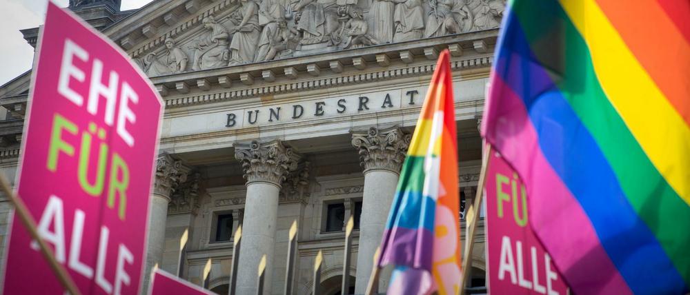 Eine Demo für die Ehe für alle im vergangenen Jahr in Berlin.