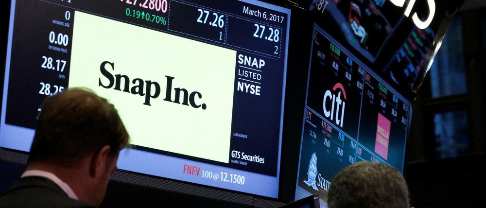 Enttäuschung am Montag: Der Kurs der Snap-Aktie fällt.