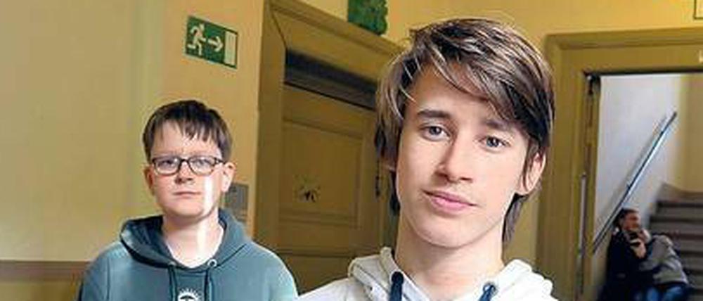In Englisch spitze. Die Schüler Nikolas (li.) und Philipp. 