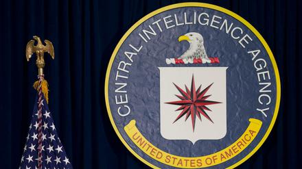 Das Zeichen des CIA in Langley, USA, im Hauptquartier der Behörde