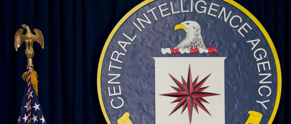 Das Zeichen des CIA in Langley, USA, im Hauptquartier der Behörde