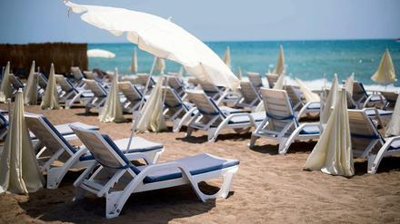 Noch leer: Ein Strand im türkischen Antalya