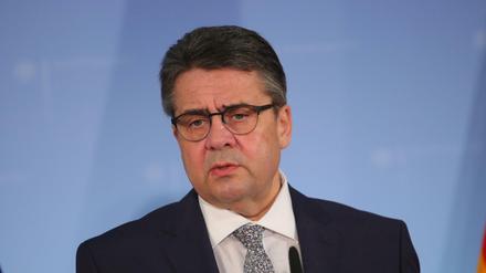 Außenminister Sigmar Gabriel nach dem Treffen mit seinem türkischen Amtskollegen Cavusoglu