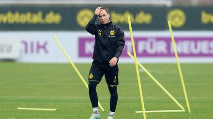 Training in Geduld. Mario Götze fällt bis auf Weiteres aus, seit dem WM-Titel 2014 ist seine Karriere von Rückschlägen geprägt. Foto: DeFodi/Imago