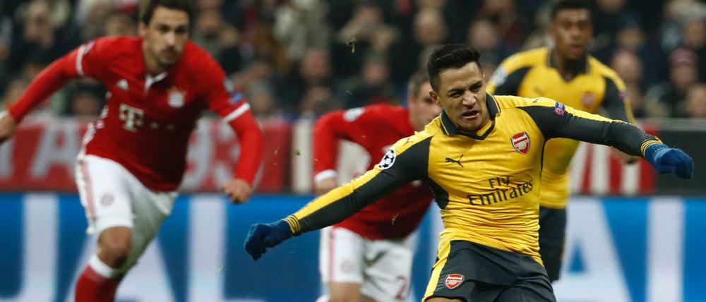 Na, das wird wohl nix. Alexis Sanchez und der FC Arsenal müssen am Dienstagabend vier Tore Rückstand gegen den FC Bayern aufholen. 