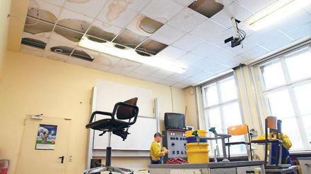 Wasserschaden im Fichtenberg-Gymnasium im Jahr 2011.