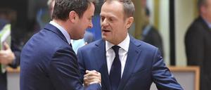 Auf seine Stimme konnte er zählen: Tusk mit Luxemburgs Premier Bettel.