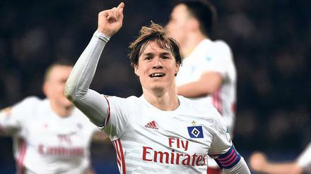 Fingerzeig nach oben. Der HSV hat ansteigende Form.
