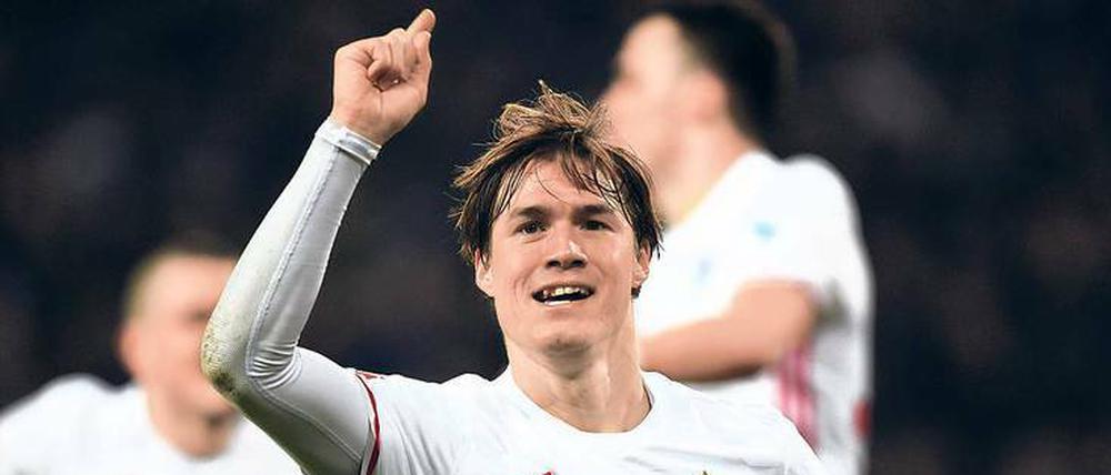 Fingerzeig nach oben. Der HSV hat ansteigende Form.