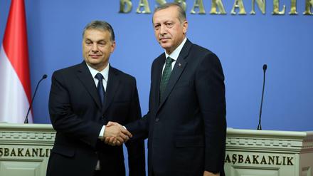 Gleichgesinnte. Recep Tayyip Erdoğan und Viktor Orbán halten nicht viel von Demokratie.