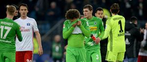 Bedient. Die Gladbacher nach dem 1:2 beim Hamburger SV.
