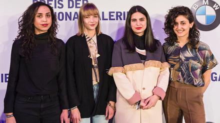 Die für 2017 nominierten Künstlerinnen sind Iman Issa, Agnieszka Polska, Sol Calero und Jumana Manna (v. l. n. r.).