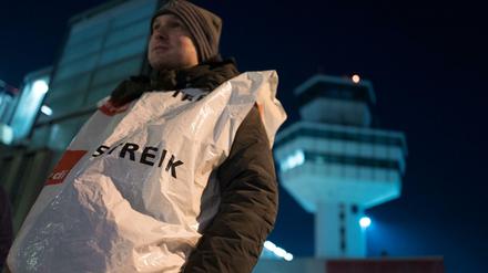 Ausstand. Das Bodenpersonal an den Berliner Flughäfen streikt weiter.