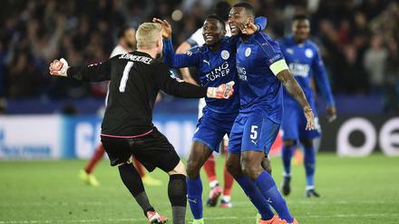 Da kann man schon mal ausflippen. Leicester steht im Viertelfinale der Champions League.