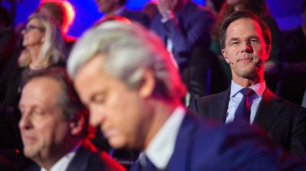 Der niederländische Ministerpräsident Mark Rutte (rechts) und Gert Wilders.