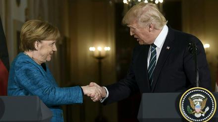 Gastgeber Donald Trump und seine Besucherin Angela Merkel 