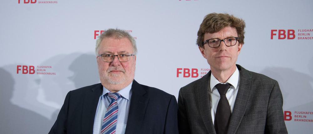 Die Neuen: Engelbert Lütge Daldrup (rechts), und BER-Aufsichtsratschef Rainer Bretschneider.