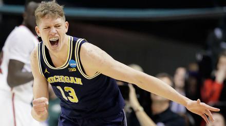 Gut gebrüllt. Moritz Wagner spielt immer mit viel Feuer - früher für Alba Berlin, jetzt für Michigan.