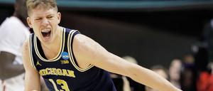 Gut gebrüllt. Moritz Wagner spielt immer mit viel Feuer - früher für Alba Berlin, jetzt für Michigan.