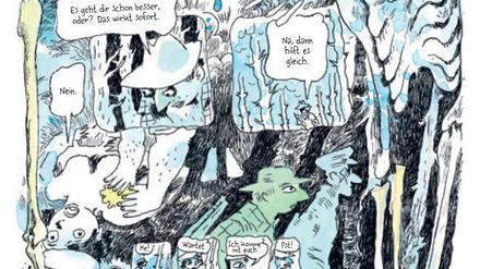 Leben und Tod: Ein ganzseitiges Panel aus dem Abschlussband von "Klezmer" (für Komplettansicht auf das "Plus" klicken).