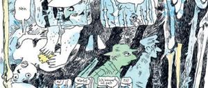 Leben und Tod: Ein ganzseitiges Panel aus dem Abschlussband von "Klezmer" (für Komplettansicht auf das "Plus" klicken).