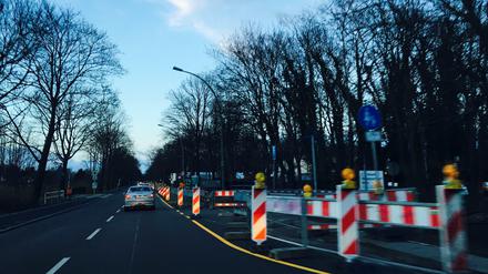 Baustelle Gatow. Hier entsteht ein neuer Radweg.