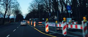 Baustelle Gatow. Hier entsteht ein neuer Radweg.