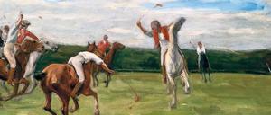Kaum ein Huf berührt mehr den Boden. "Polospieler in Jenischs Park" (1903), von Max Liebermann radikal asymmetrisch gemalt.